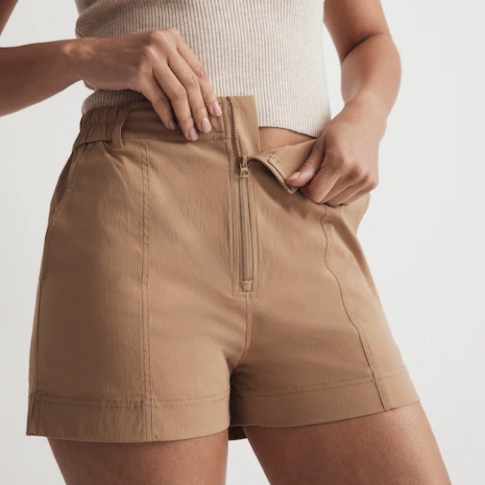 NWT Madewell MWL Front Zip Tapered Shorts XS